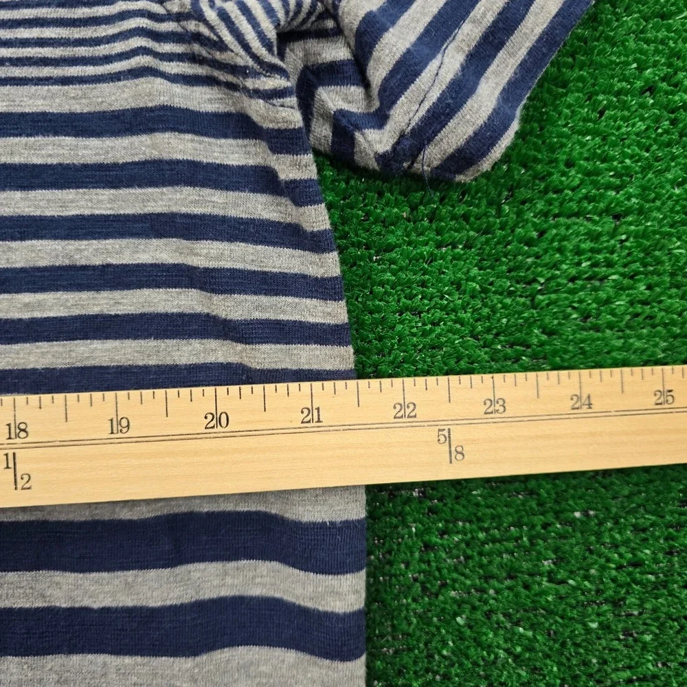 The North Face Polo Shirt Mens‎ Large Navy Blue Grey Striped Pocket Tee Outdoors